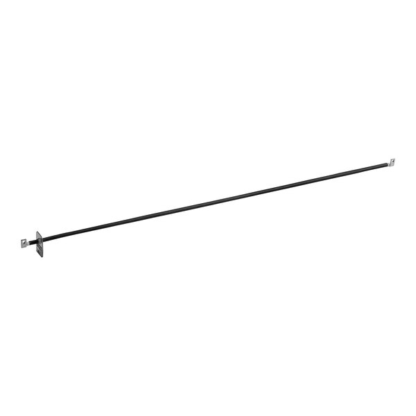 A long black metal bar with metal corners.