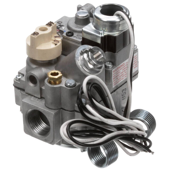 A Pitco gas valve with wires and a hose.