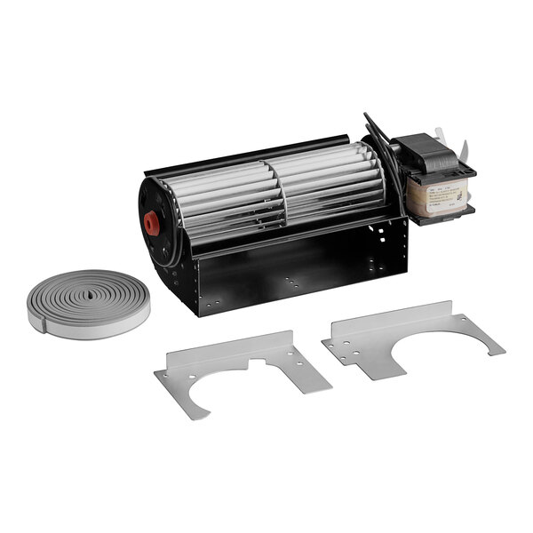 A black and white Hatco blower motor with a metal housing.