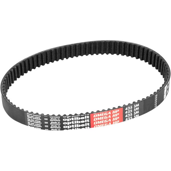 A black Robot Coupe 515482S belt with a red stripe and white text.