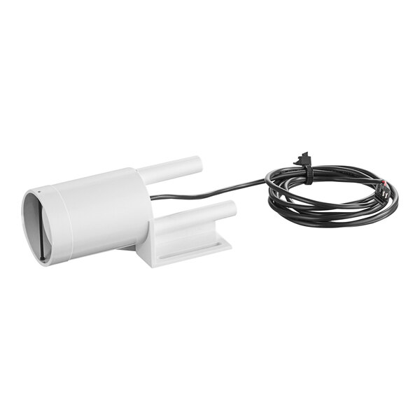 A white plastic Hoshizaki float switch with a black cable.