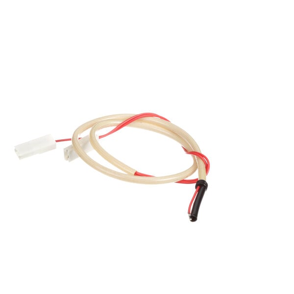 A white wire with red and white cables attached to a Robot Coupe Magnetic Switch.