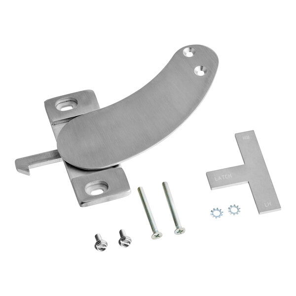 Stainless steel Blodgett door latch handle with screws and bolts.