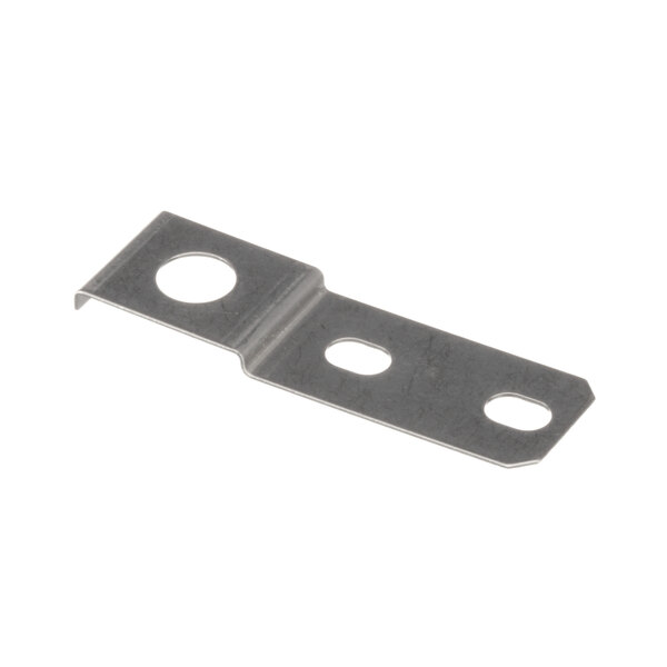 A Beverage-Air metal plate with two holes in it.