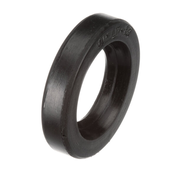 A black rubber ring with a white background.