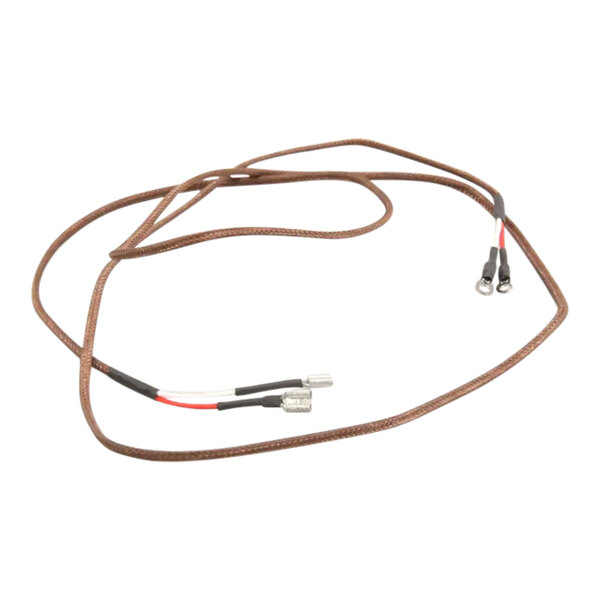 A 48-inch long thermocouple with brown insulation and metal connectors at both ends.
