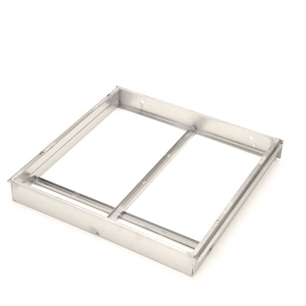 A metal frame with white panels on a Delfield refrigeration equipment drawer.