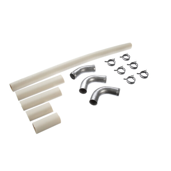 A Groen hose kit with metal pipes and clamps.