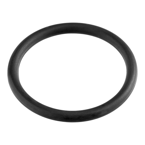 A black round rubber O-ring.