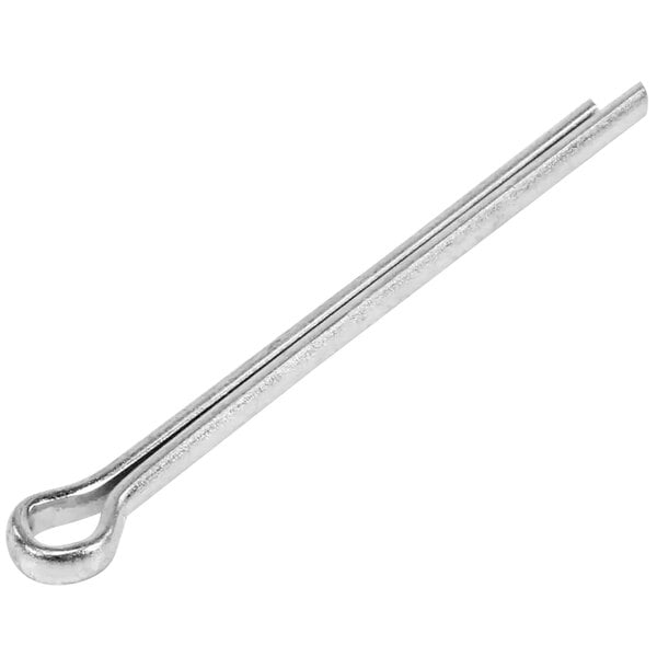 A silver metal Bakers Pride cotter pin with a spiral on one end.