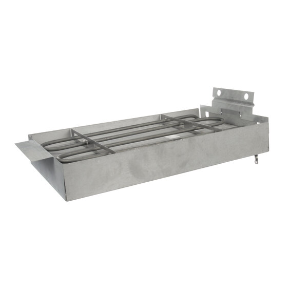 A rectangular metal container with metal rods inside.