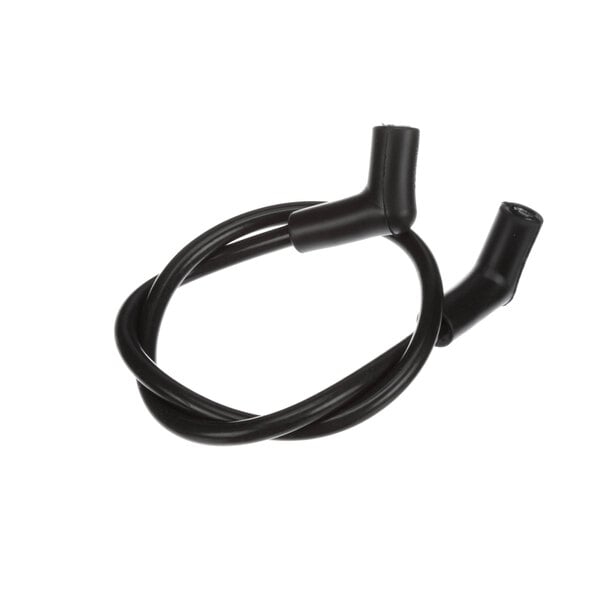 A black high voltage cable with two black wires.