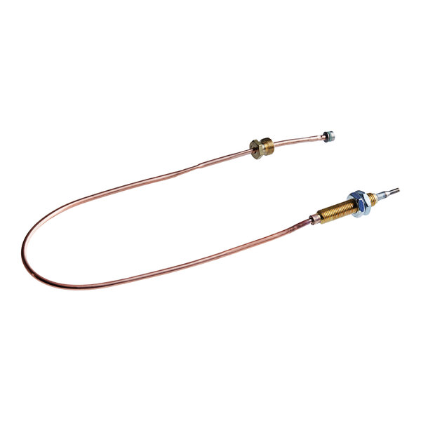 An Imperial thermocouple with a copper wire and brass connector.