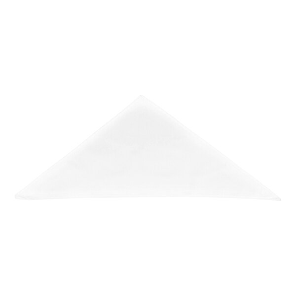 A white triangular cloth folded neatly against a plain background.