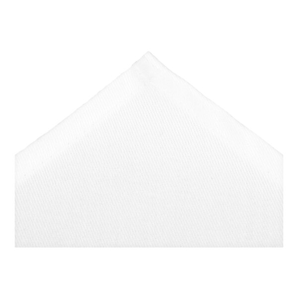 A white, triangular piece of fabric with a visible weave pattern, folded neatly with pointed ends.