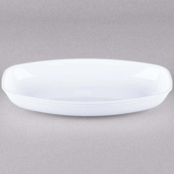 A white oval Fineline Platter Pleasers bowl.