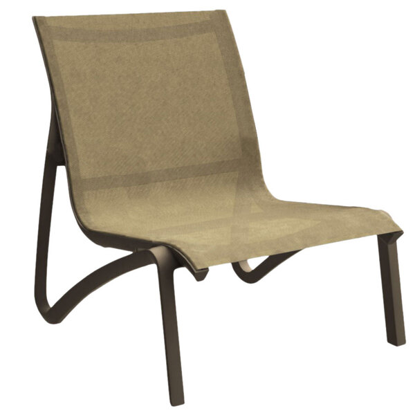 Grosfillex Us001599 Sunset Cognac Fusion Bronze Resin Outdoor Grosfillex Us001599 Sunset Cognac Fusion Bronze Resin Outdoor Sling Lounge Chair 4 Pack