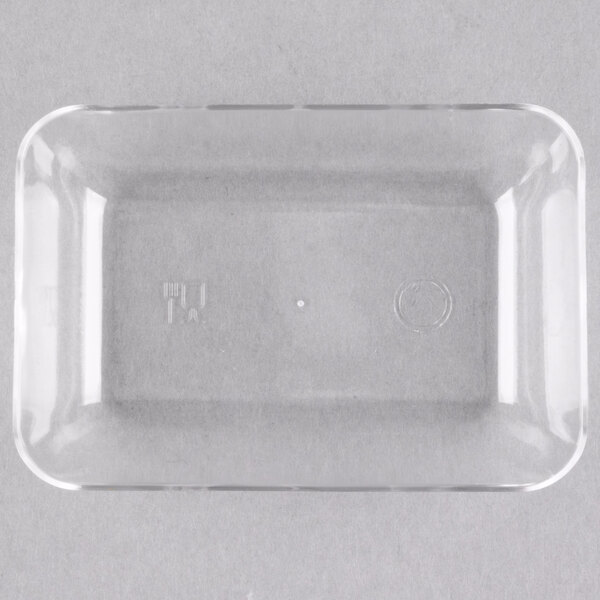 A clear plastic rectangular Fineline Tiny Tray.