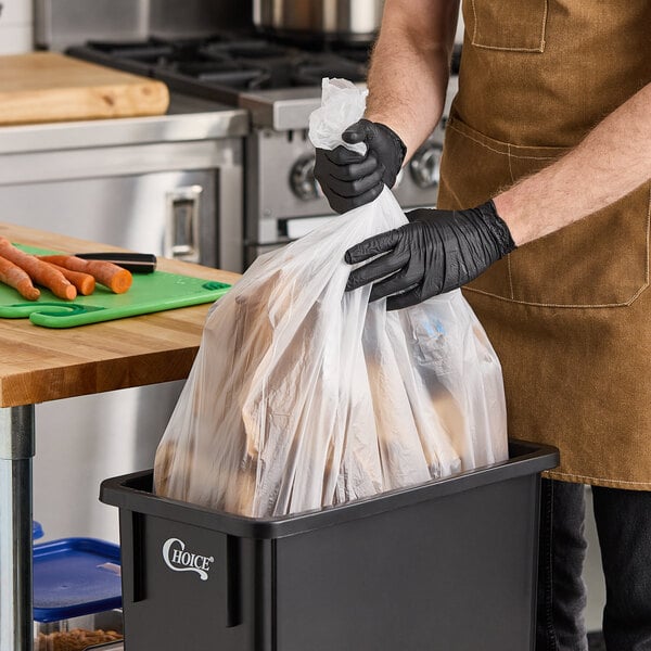 Lavex 33 Gallon 16 Micron 33" x 40" High Density Janitorial Can Liner / Trash Bag - 250/Case