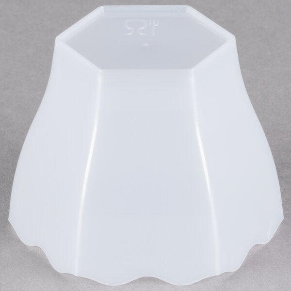 A white plastic Fineline Tiny Hexagon Cube bowl.
