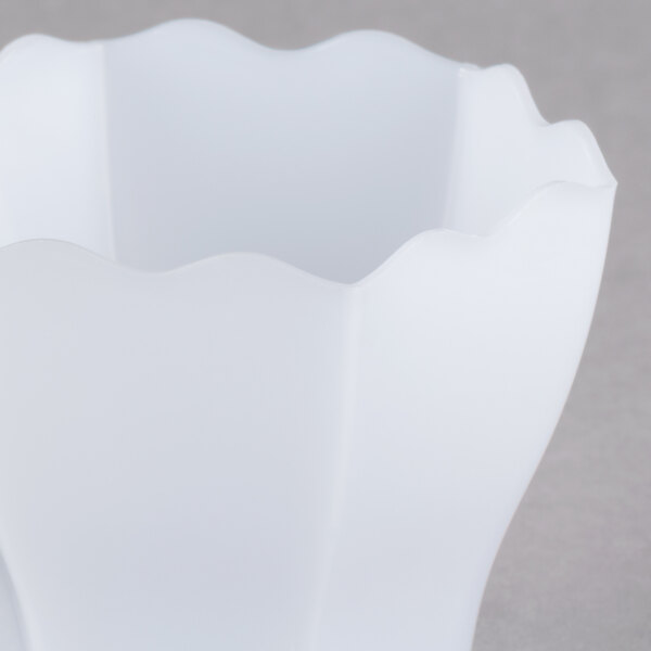 A white plastic Fineline Tiny Hexagon Cube bowl.