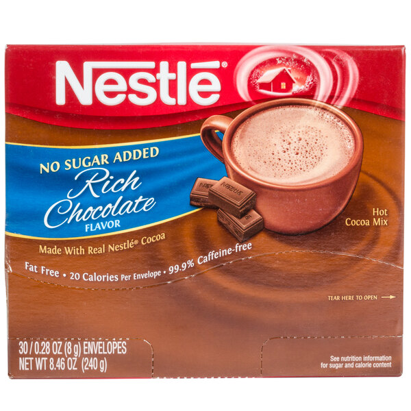 Nestle No Sugar Added Hot Chocolate Mix - 30/Box