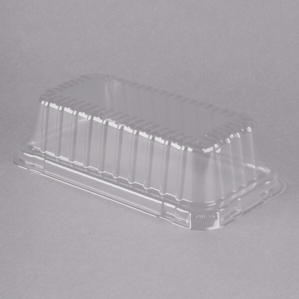 A Durable Packaging clear plastic container with a clear dome lid.