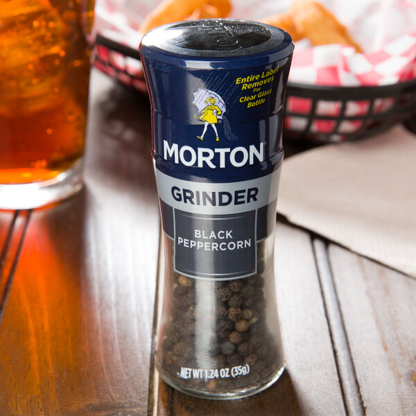 Morton 1.24 oz. Black Peppercorn Glass Mill