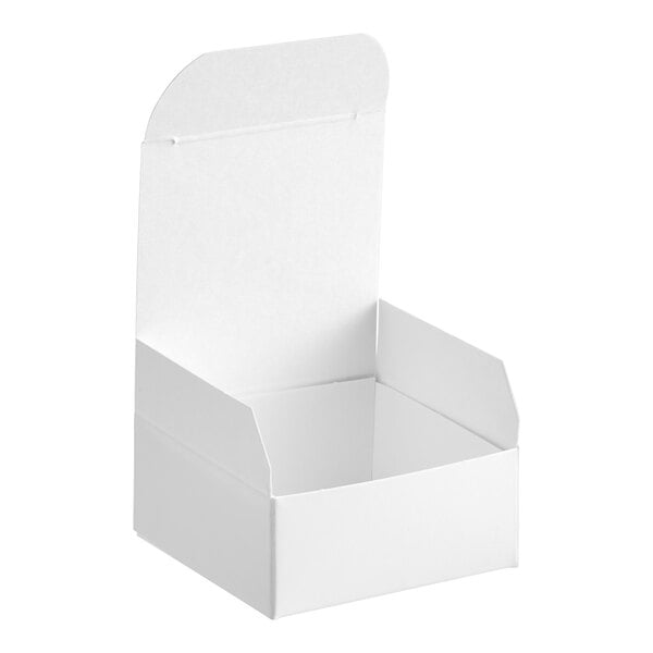 A white box with a lid open.