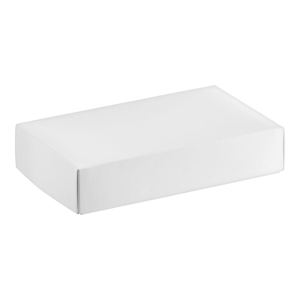 A white rectangular 2-piece candy box with a lid.