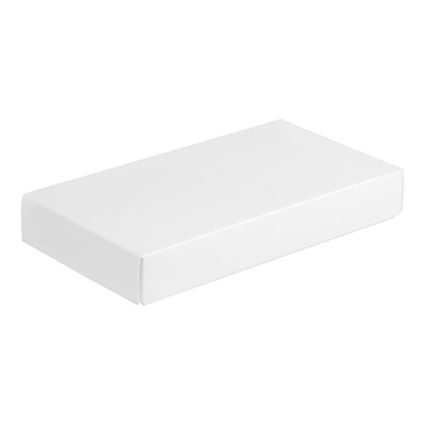 Simplex 7 3/8" x 4" x 1 1/8" 2-Piece 1/2 lb. White Candy Box - 250/Case