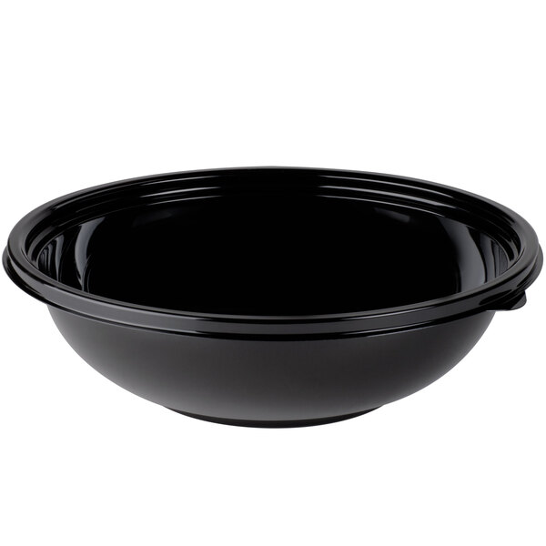 A black bowl with a white background.