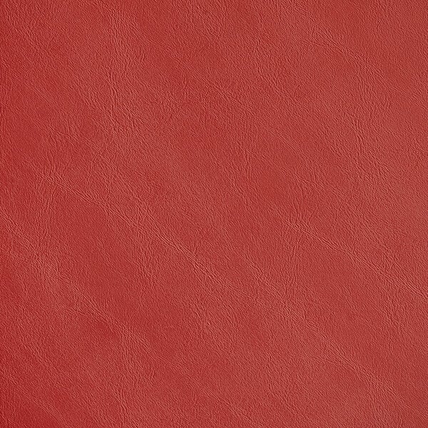 A close up of a maroon vinyl seat with wrinkles.