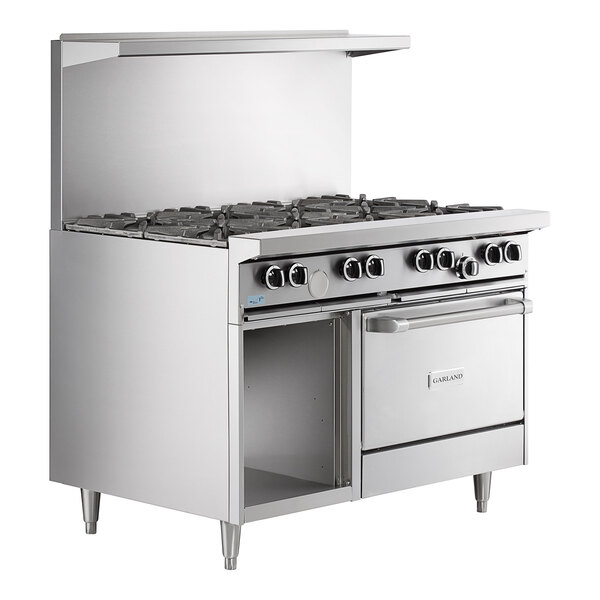 Garland G48-8RS Liquid Propane 8 Burner 48" Range with Standard Oven and Storage Base - 296,000 BTU