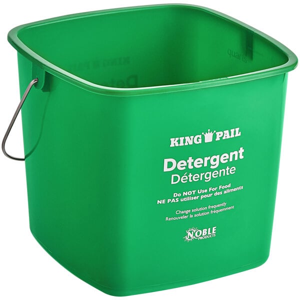 Matthew Red&Green&Blue Detergent and Sanitizing Cleaning Bucket 6 Quart  Cleaning Pail,Set of 3 Square Containers,Built-In Spout w/Handle,Wash Rinse