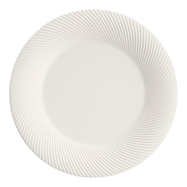 Visions Wave 7" Bone / Ivory Plastic Plate - 18/Pack