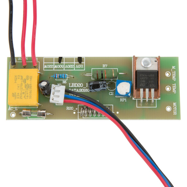 A close-up of an AvaMix control board with wires.