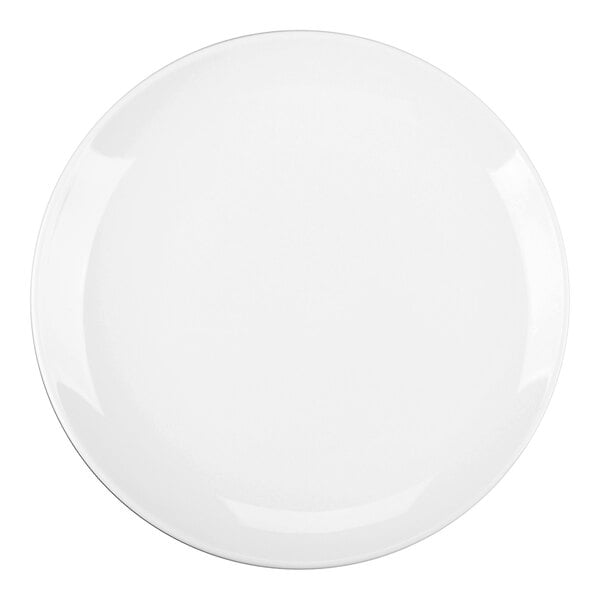 An Acopa bright white stoneware plate with a white background.