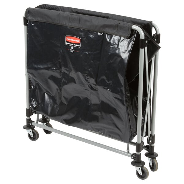 Rubbermaid Commercial 8-Bushel Collapsible X-Cart Black