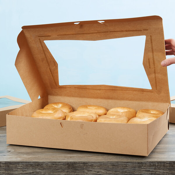 Baker�s Mark 19&quot; x 14&quot; x 4&quot; Kraft Half Sheet Window Cake