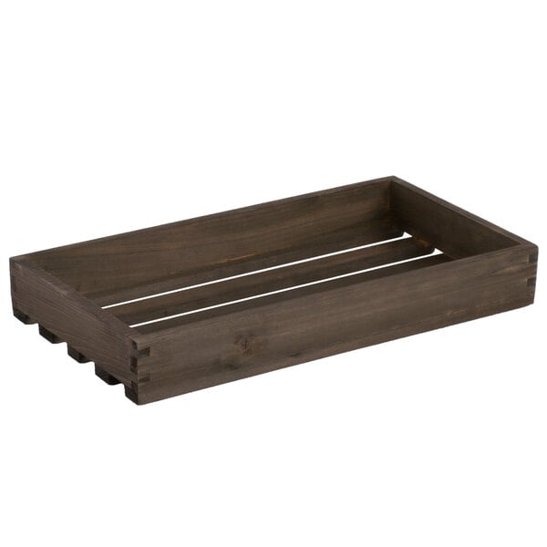 An American Metalcraft vintage wooden crate with handles.