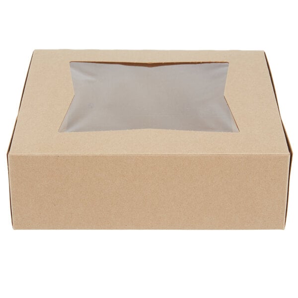 Corner Lock for Cupcake Brown Paper Cardboard Gift Packaging Shipping Containers and Personalized Favors 25 Pack Kraft Bakery//Pie Box 8 x 8 x 3 Inch Restaurant Top Lids Cookies and Pastry