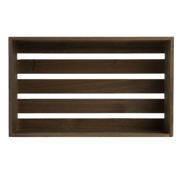 An American Metalcraft wooden crate with a white background.