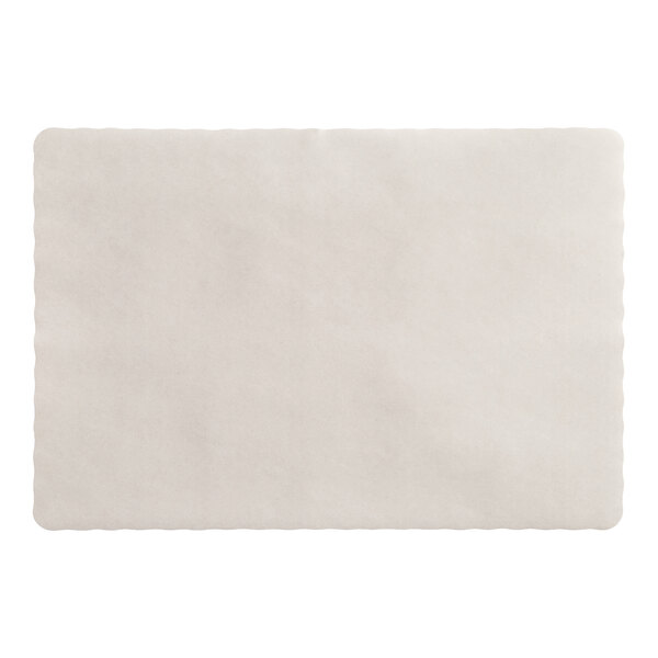 Choice 10" x 14" Gray Colored Paper Placemat with Scalloped Edge - 1,000/Case
