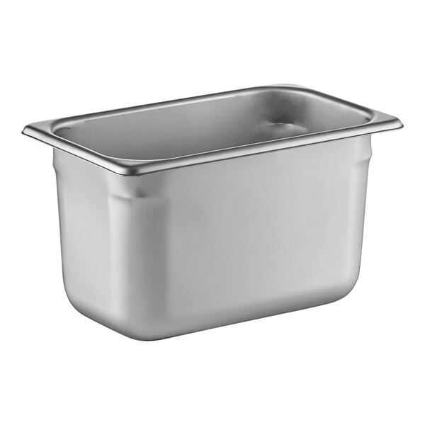 A Vollrath stainless steel steam table pan with a lid.
