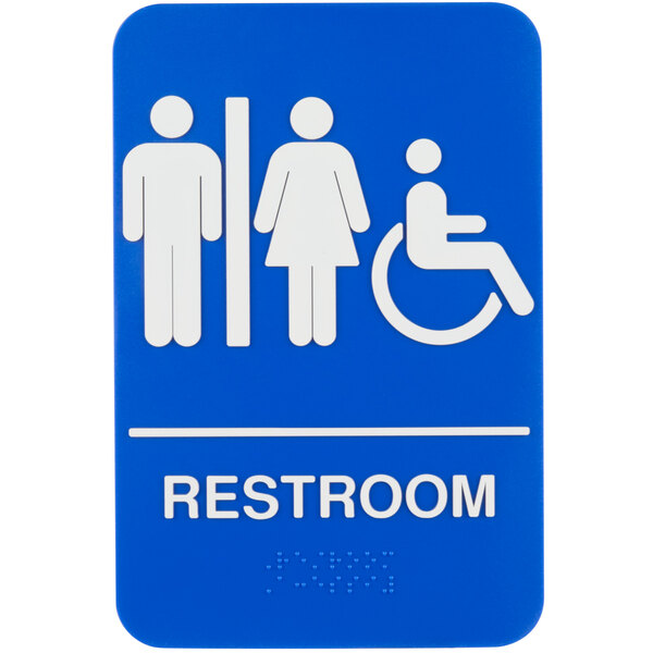 ADA Men & Womens Handicap Restroom Sign Set Black 