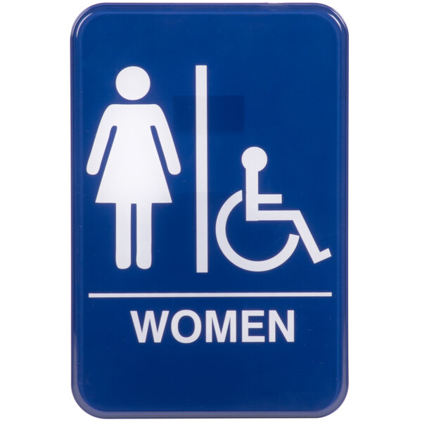 Girls Boys Bilingual Restroom Sign Set 7x5 inch Blue Plastic for Accessible Bathrooms by ComplianceSigns 
