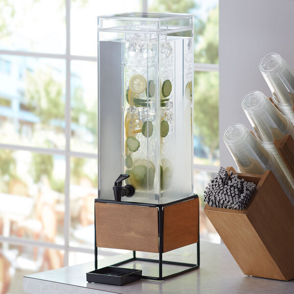 Cal-Mil 3 gal Square Glass Infusion Beverage Dispenser