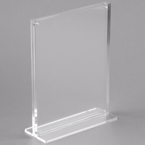 A clear plastic frame for an 8 1/2" x 11" card.