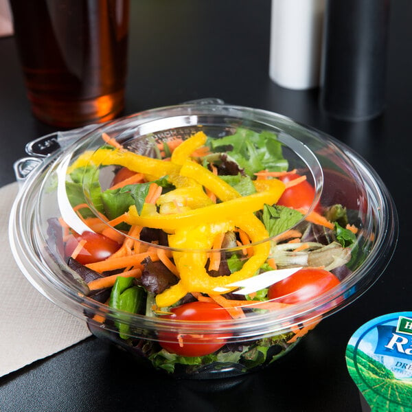 [600 PACK] 32oz Clear Disposable Salad Bowls with Lids - Clear Plastic  Disposable Salad Containers for Lunch To-Go, Salads, Fruits, Airtight, Leak